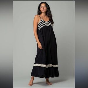 Black lovestitch dress with cream crochet details